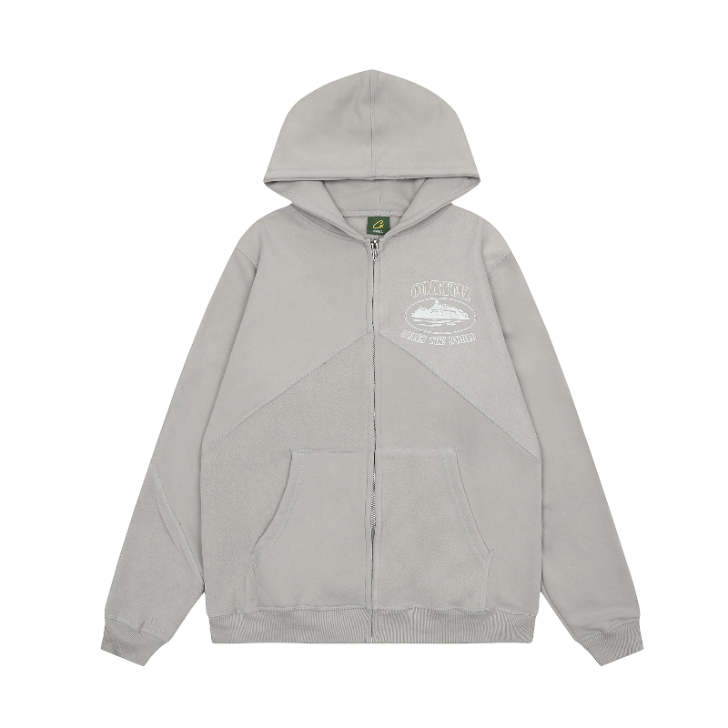 Corteiz Superior V2 Zip Up Hoodie Stone Gray