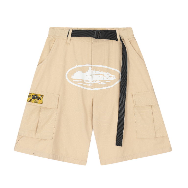 Corteiz Alcatraz Cargo Beige Shorts