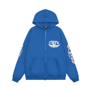 Corteiz Gasolina Double Zip Royal Blue Hoodie