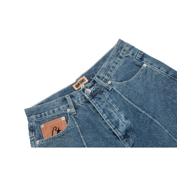 Corteiz C-Star Denim Shorts Faded Blue