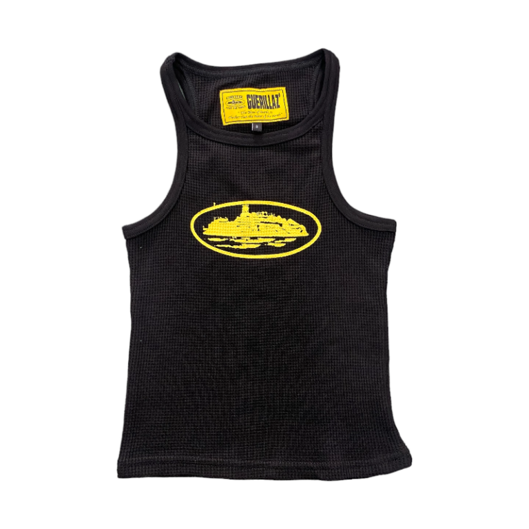 Corteiz Allstarz Black/Yellow Tank Top