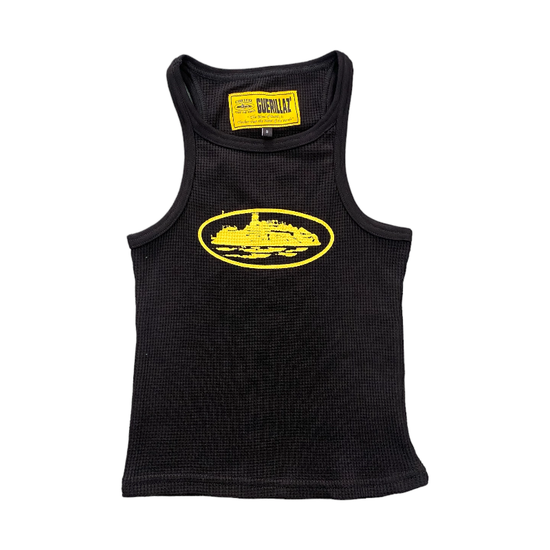 Corteiz Allstarz Black/Yellow Tank Top