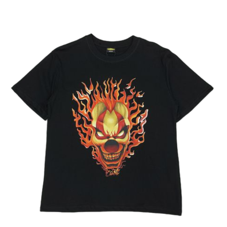 Corteiz Fire Flame Clown Head Black T-Shirt