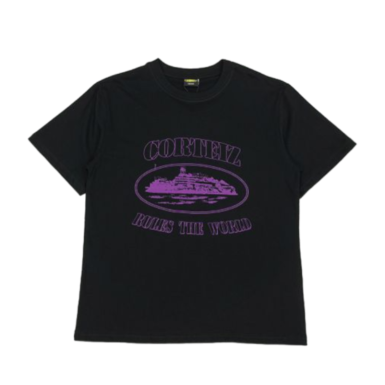 Corteiz Alcatraz Purple black Blur T-Shirt