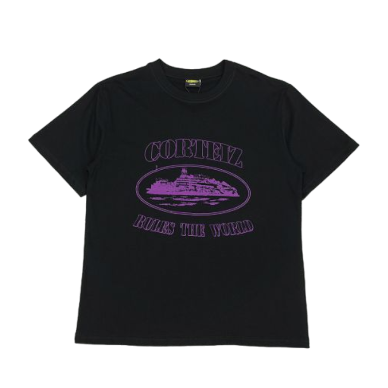 Corteiz Alcatraz Purple black Blur T-Shirt