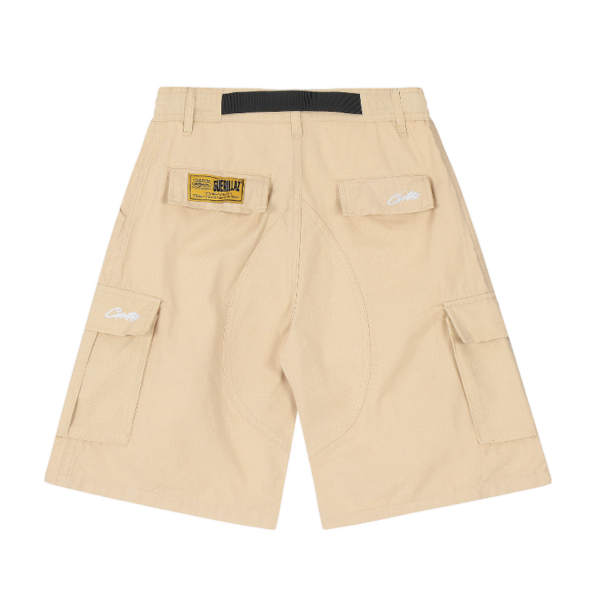 Corteiz Alcatraz Cargo Shorts Beige