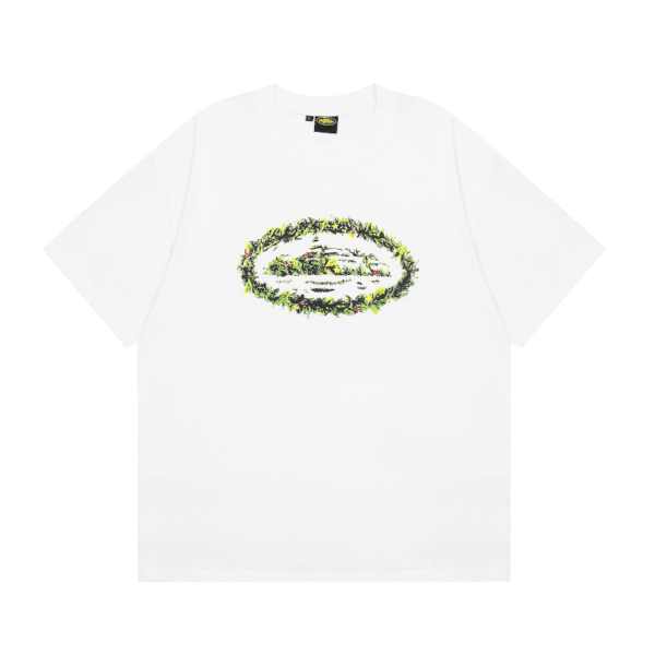 Corteiz Alcatraz White Round Grass T-shirt