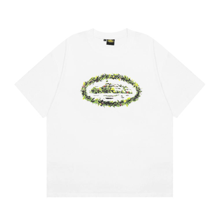Corteiz Alcatraz White Round Grass T-shirt